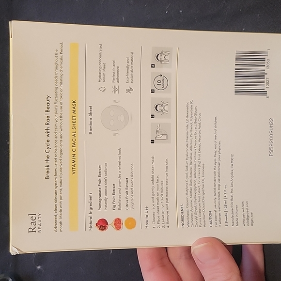 Brighten + Glow Facial Sheet Masks - Picture 2 of 2